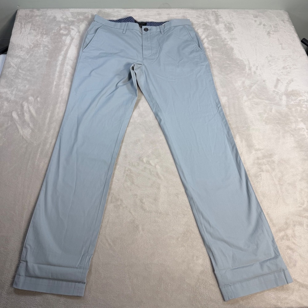 Banana Republic Aiden Chino Slim Fit Men 33x34 Light Blue Cotton Stretch Pants